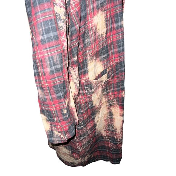Vintage-Inspired Mens Plaid Duster Robe Bleached Effect One Size Fits Most Fruit - Picture 12 of 12